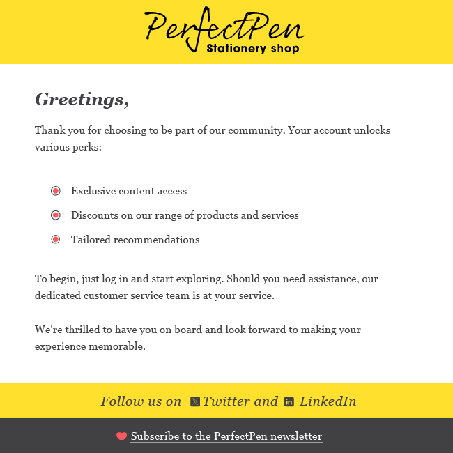 account creation confirming email