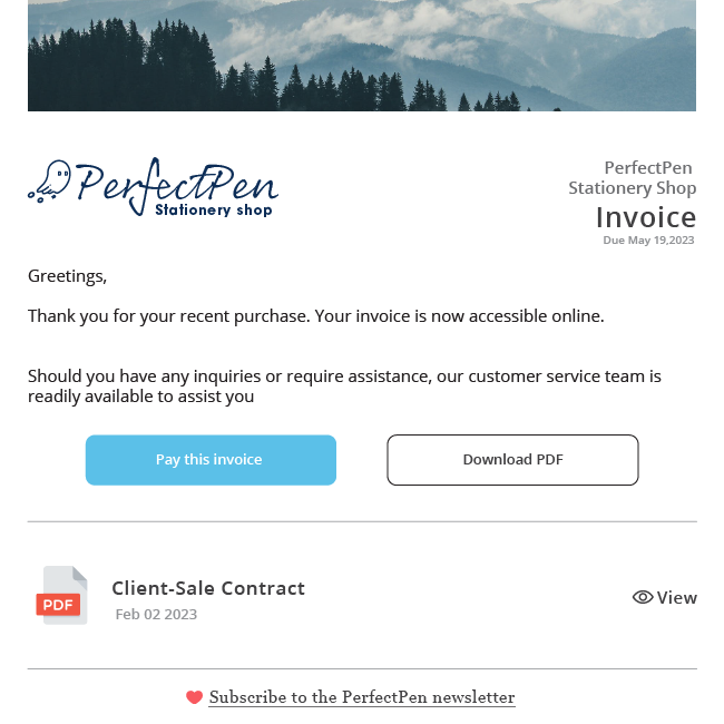 invoice email