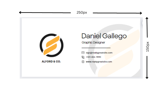 email signature width and height