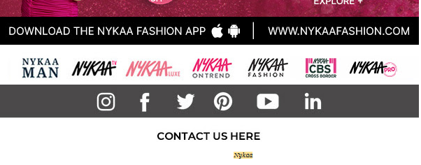 Social links of nykaa
