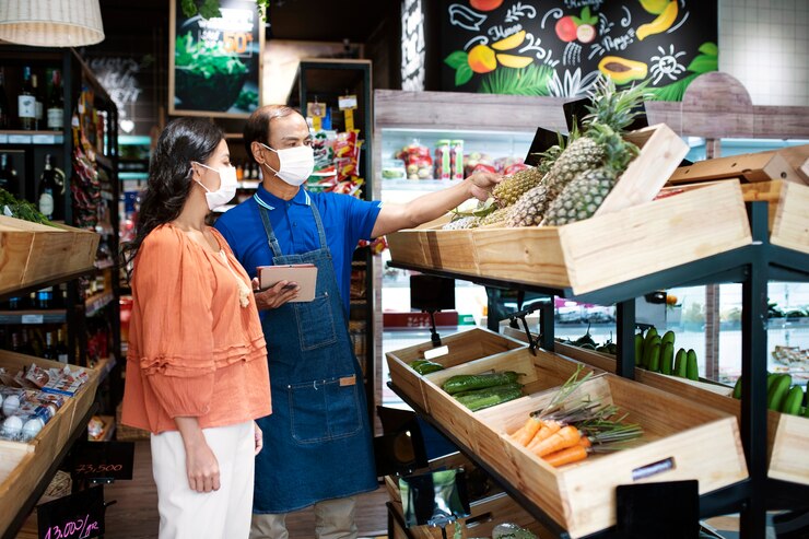 salesman selling fruit